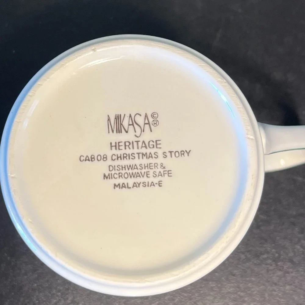 Mikasa Christmas Story Cup and Saucer Set Vintage Heritage Tea Flat Cup CAB08
